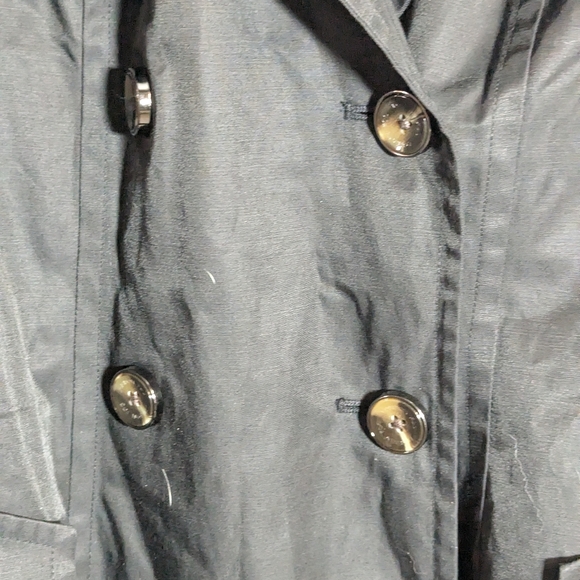 London Fog Hooded Trench Coat, Black, Size Small - Picture 5 of 11